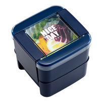 岩崎工業 イージーケアランチボックススクエア2段 パッキン一体型 お弁当箱 食洗器対応 Bー1490 ネイビー 1個