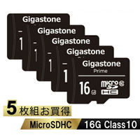 GIGASTONE microSDHCカード 16GB class10 5枚入り GJM10-16G5PK 1セット