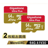 GIGASTONE microSDXCカード UHSー1 A1 V30 64GB 2枚入り GJMXR-64GV3A1100R-2PK 1セット