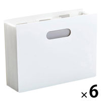 キングジム サクッと整理！ドキュメントファイル（オープン） ホワイト 2291ーW 1セット（1冊×6）