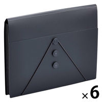 キングジム サクッと整理！ドキュメントファイル（フタ付） ブラック 2290ーBK 1セット（1冊×6）