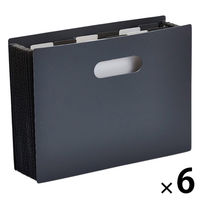 キングジム サクッと整理！ドキュメントファイル（オープン） ブラック 2291ーBK 1セット（1冊×6）