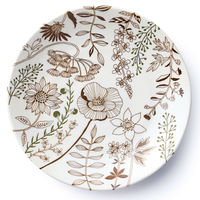 アイトー プレート 23cm L フラワーパターン 磁器 美濃焼 茶 463099 1個（直送品）