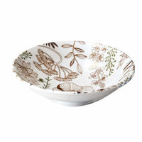 アイトー ボウル 16cm M フラワーパターン 磁器 美濃焼 茶 463103 1個（直送品）