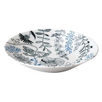 アイトー ボウル 22cm L フラワーパターン 磁器 美濃焼 黒 463104 1個（直送品）