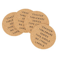 コルクコースターロゴ4点セット ブラック LAKOLE/ラコレ