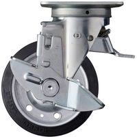 ハンマー プレート式キャスター スイッチキャスター Sシリーズ 自在SP付 特殊ゴム車輪 125mm 413F0S-XRZ125 1個（直送品）