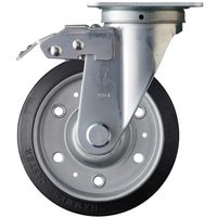 ハンマー プレート式キャスター スイッチキャスター Sシリーズ 自在 特殊ゴム車輪 150mm 420FAS-XRZ150 1個（直送品）