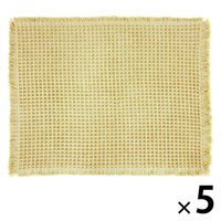 林 ワッフルバスマット　ベージュ 　1セット（5枚）