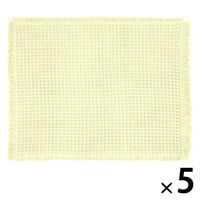 林 ワッフルバスマット　アイボリー 　1セット（5枚）