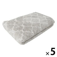 林 バスタオル　マイクロファイバー　モロッカン　グレー（灰） 1セット（5枚）