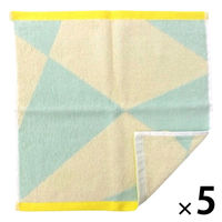 林 ウォッシュタオル　アソボッカ　ジオ　グリーン（緑） 1セット（5枚）