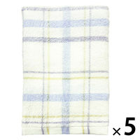 林 大判バスタオル　リラックスチェック　ブルー（青） 1セット（5枚）