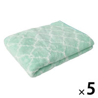 林 バスタオル　マイクロファイバー　モロッカン　グリーン（緑） 1セット（5枚）