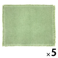 林 ワッフルバスマット　グリーン（緑） 1セット（5枚）