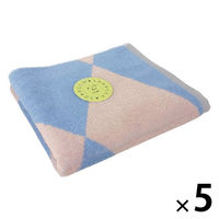 林 フェイスタオル　アソボッカ　ジオ　パープル（紫） 1セット（5枚）