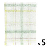 林 大判バスタオル　リラックスチェック　グリーン（緑）　 1セット（5枚）