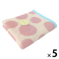 林 フェイスタオル　アソボッカ　リング　ピンク（桃） 1セット（5枚）