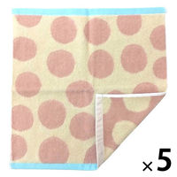 林 ウォッシュタオル　アソボッカ　リング　ピンク（桃） 1セット（5枚）