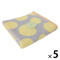 林 フェイスタオル　アソボッカ　リング　イエロー（黄） 1セット（5枚）