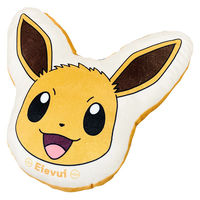 MORIPiLO ポケモン クッション(イーブイ もちもちフェイスクッション) グッズ ダイカット ブラウン 約25x30cm かわいい