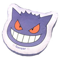 MORIPiLO ポケモン クッション(ゲンガー もちもちフェイスクッション) グッズ ダイカット パープル 約25x30cm かわいい