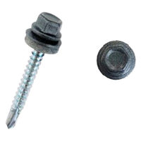 山喜産業　クイックビス六角　ステンキャップカラー　つや消し銀黒　５×３５　ドリルビス　1箱(200本入)（直送品）