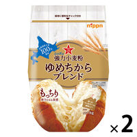 ニップン 強力小麦粉 ゆめちからブレンド 北海道産小麦100％使用 チャック付き 1kg 1セット（1個×2）