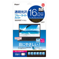 ナカバヤシ PC用液晶保護フィルム 16インチ(16:10)/透明光沢・ブルーライトカット SF-NFLKBC160W2 1枚