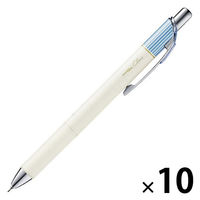 ぺんてる ゲルインキボールペン エナージェル クレナ 0.5mm サックスブルー軸 黒 BLN75LS-A 1セット（1本×10）