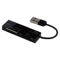 ナカバヤシ USB2.0 マルチカードリーダー・ライター ブラック CRW-5M69BK 1個