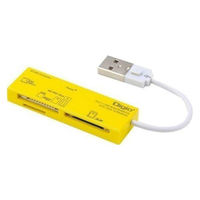ナカバヤシ USB2.0 マルチカードリーダー・ライター イエロー CRW-5M69Y 1個