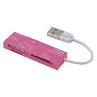 ナカバヤシ USB2.0 マルチカードリーダー・ライター ピンク CRW-5M69P 1個