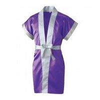 マスダ サテンハッピ 袖なし ロング丈 パープル×シルバー L DO-810R-2024-L 1枚（直送品）