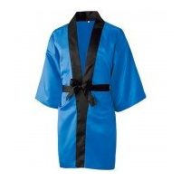 マスダ サテンハッピ ロング丈 ブルー L ST-990-P30-L 1枚（直送品）