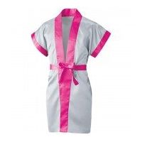 マスダ サテンハッピ 袖なし ロング丈 シルバー×ピンク M DO-810R-2404-M 1枚（直送品）
