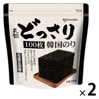 元祖どっさり韓国のり うましお味 8切100枚 チャック付き 1セット（1個×2）オリオンジャコー