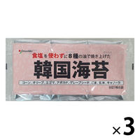 食塩を使わずに8種の油で焼き上げた韓国海苔 8切7枚 6袋入 1セット（1個×3）オリオンジャコー