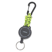 【LAKOLE/ラコレ】 リール付き組紐カラビナ イエロー