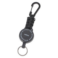 【LAKOLE/ラコレ】 リール付き組紐カラビナ ブラック