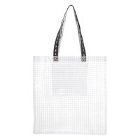 クリアチェックトートバッグ ホワイト LAKOLE/ラコレ