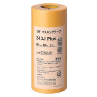 スリーエム ジャパン マスキングテープ 243J Plus 40mmX18m 3巻入り 7100109741 1PK