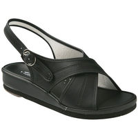 山一 キレイコート スタンダードクロスサンダル ブラック L No.7709 1足　ナースサンダル（わけあり品）