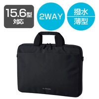 パソコンケース ビジネスバッグ 薄型 ショルダーベルト付 15.6inch ブラック BM-BSTHBK エレコム 1個（わけあり品）