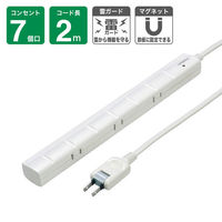 ヤザワコーポレーション 3P対応スリムタップ7個口2mマグネット Y02YJKP702WH 1個（わけあり品）