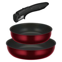サーモス 取っ手のとれるフライパン3点セット IH対応 ディープレッド KSD-3A DR 1個（わけあり品）