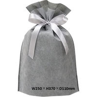 ヘッズ 2重不織布リボン付バッグ-S/グレー DFG-RBS 1パック(20枚)（わけあり品）