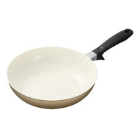 京セラ 炒め鍋 28cm IH ガス火対応 セラミック加工 ベージュ CFー28FCーWBG 1個