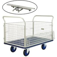 ヨドノ パレットカー 金網張 フットブレーキ付 501F-ST 1台 563-6437（直送品）