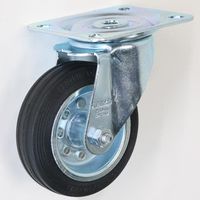 自在旋回金具 固定金具 耐熱車輪付キャスタ(スチール製金具・ステンレス製金具) LI-VEHI-100R 1個（直送品）